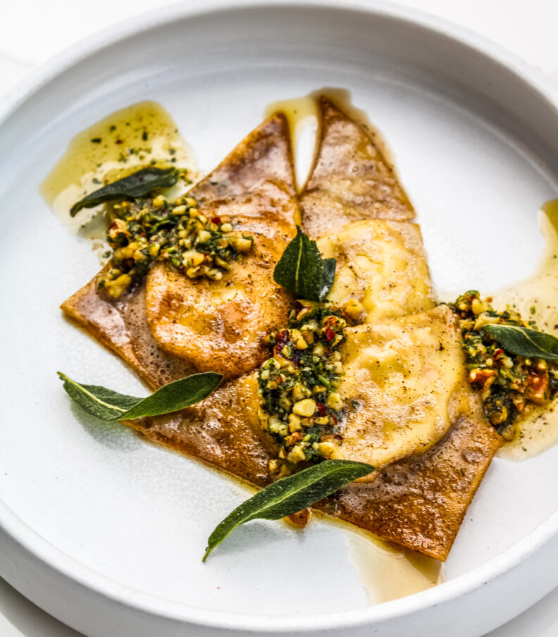 Food served on plate